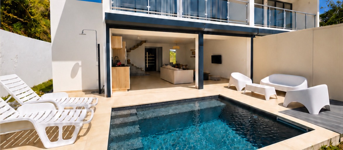 Villa avec piscine présentée sur le flyer du voyage